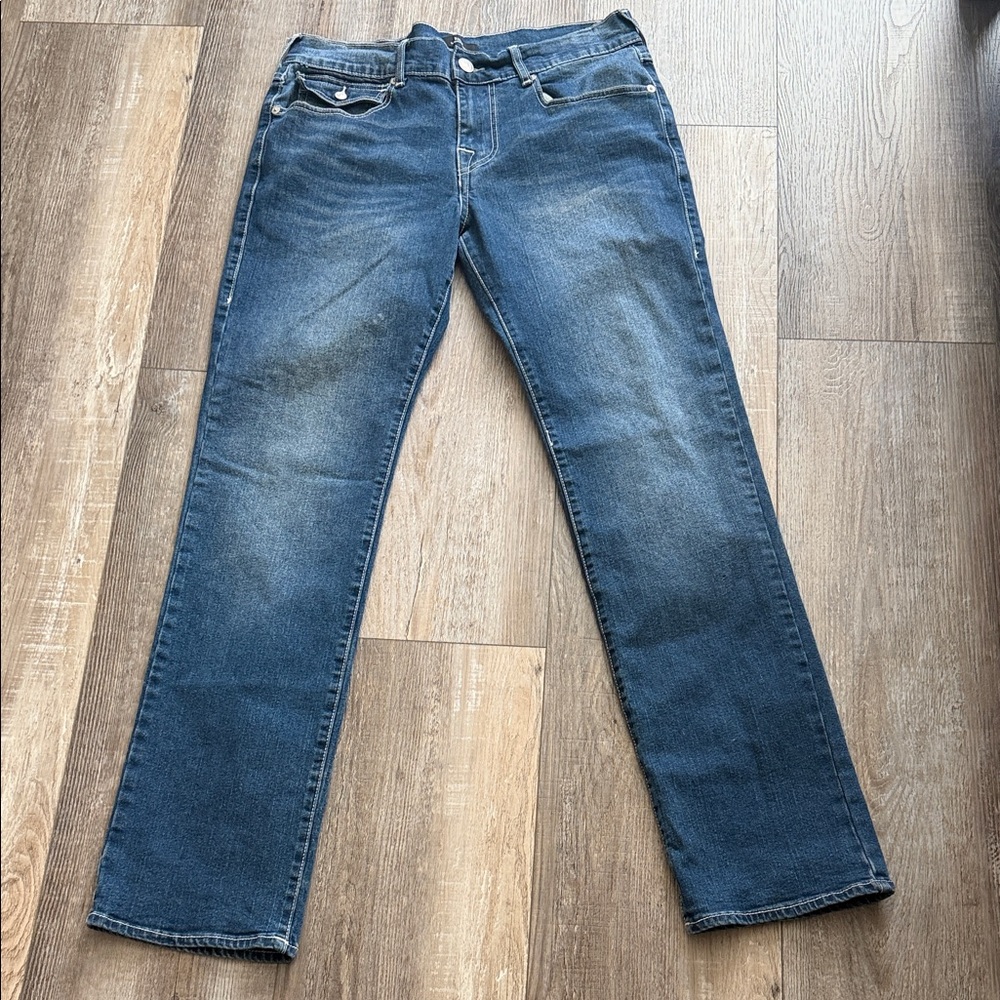 True Religion Men’s Blue Straight-Leg Jeans